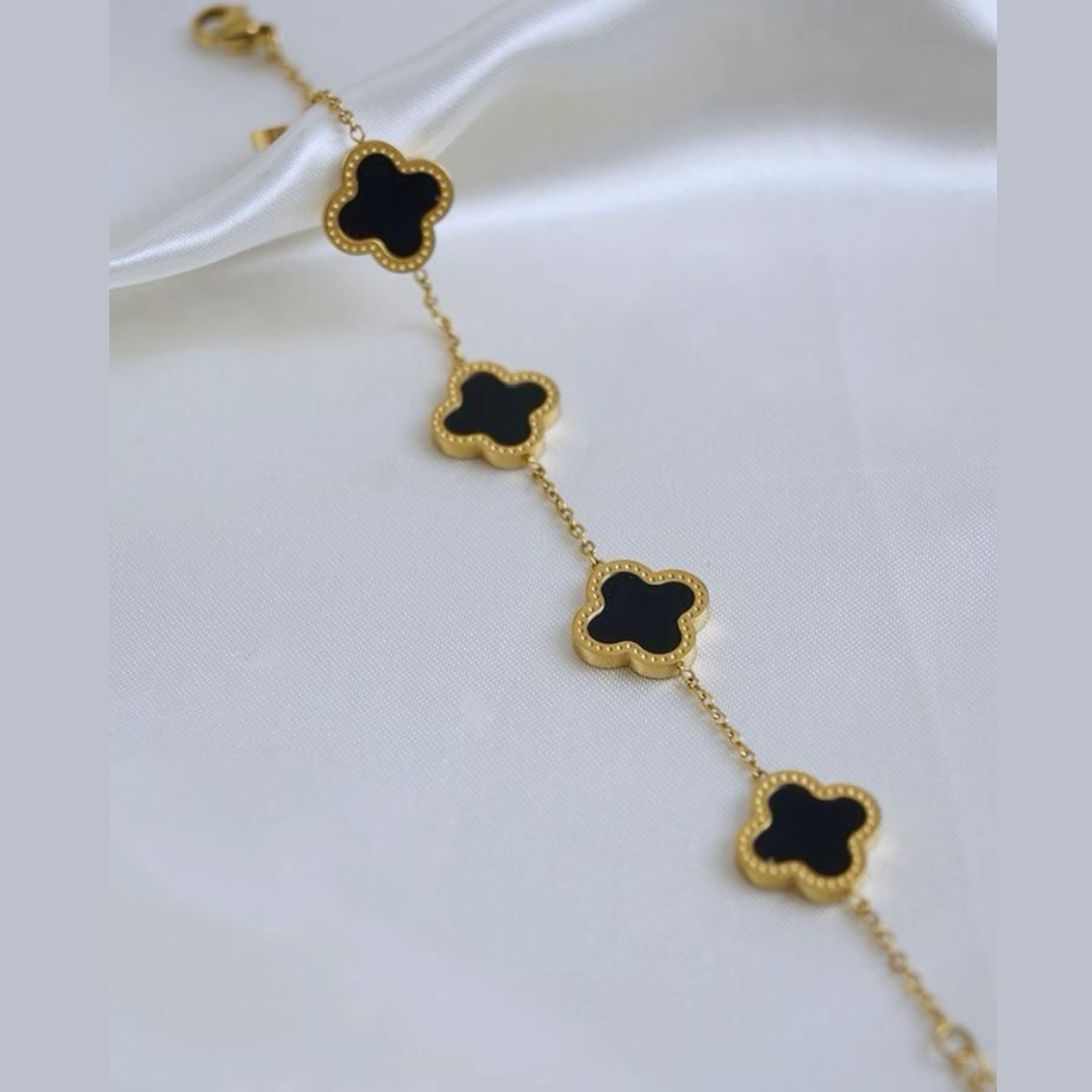 Clover Anti Tarnish Bracelet (Black)