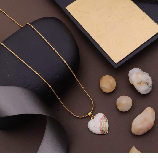 Rainbow Heart Pendant Necklace