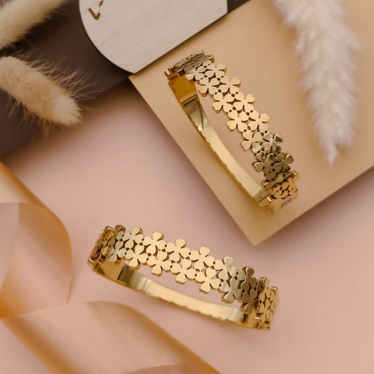 Floral cut-out bangle