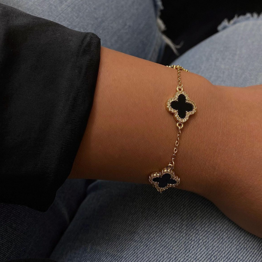 Clover Anti Tarnish Bracelet (Black)
