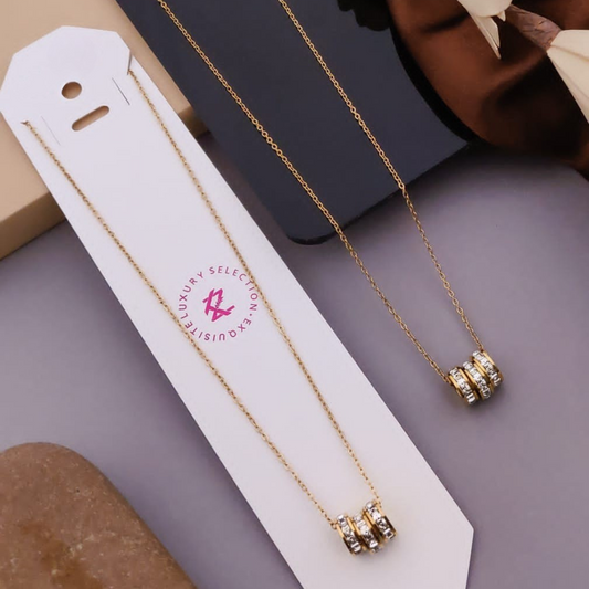 Triple Ring Pendant Necklace
