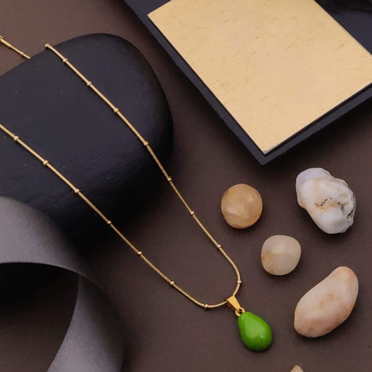 Green Drop Pendant Necklace