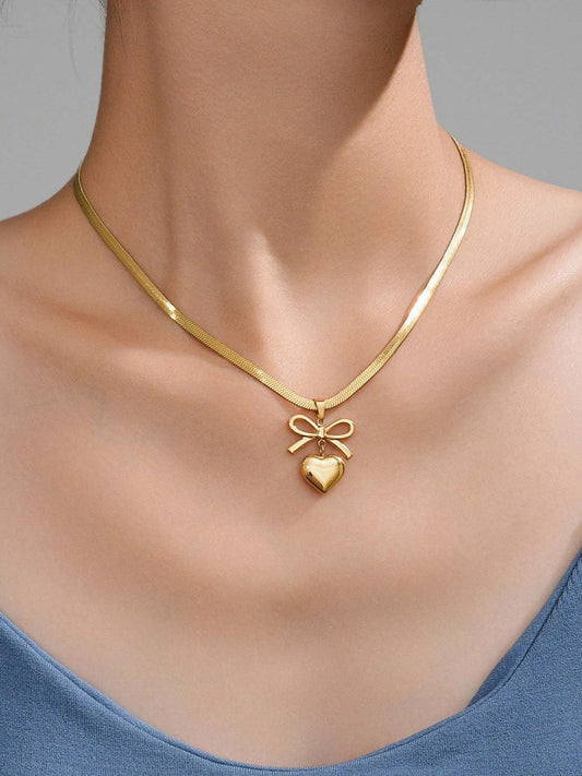 Solid Heart Pendant Necklace
